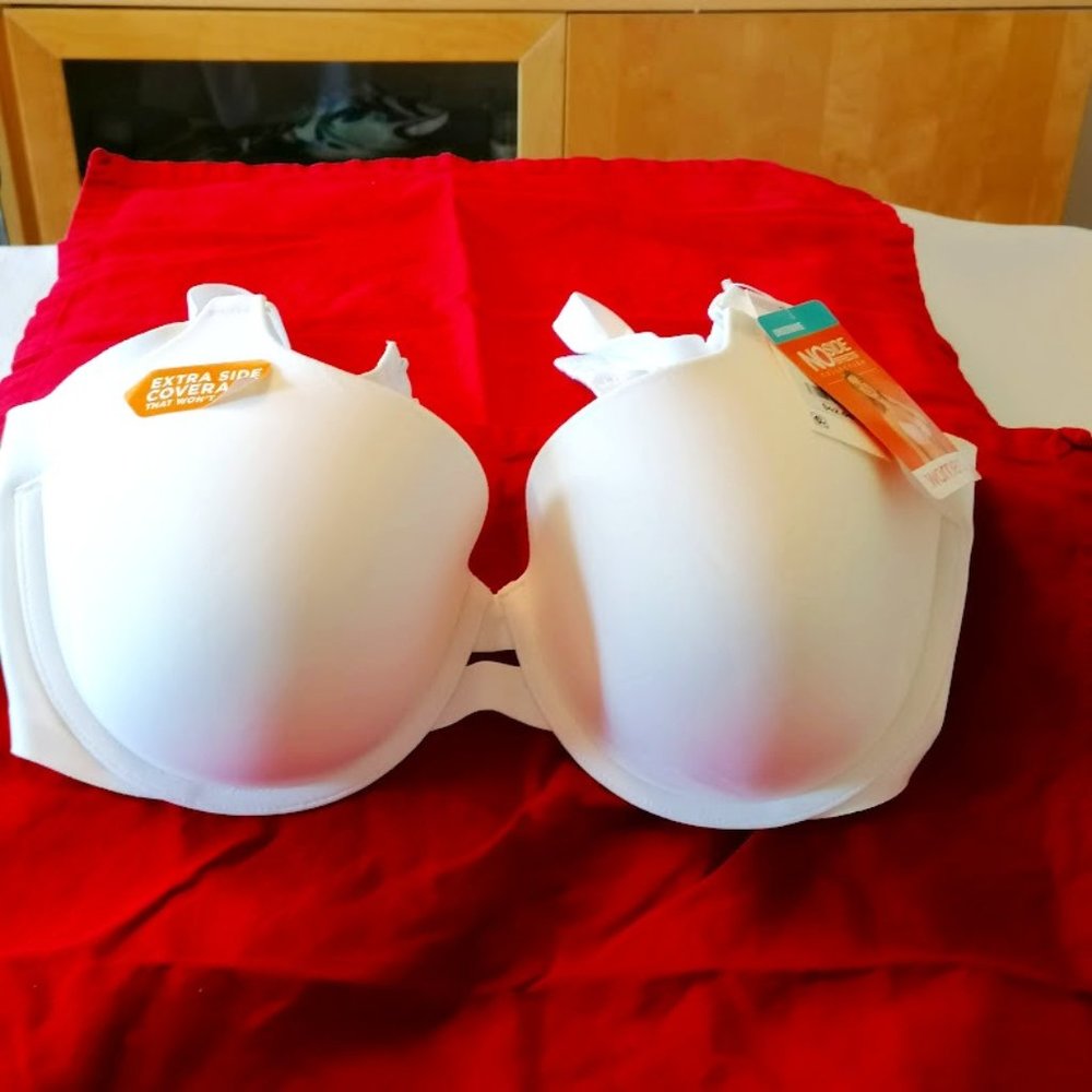 Warner's White No Side Effect Bra 36D New